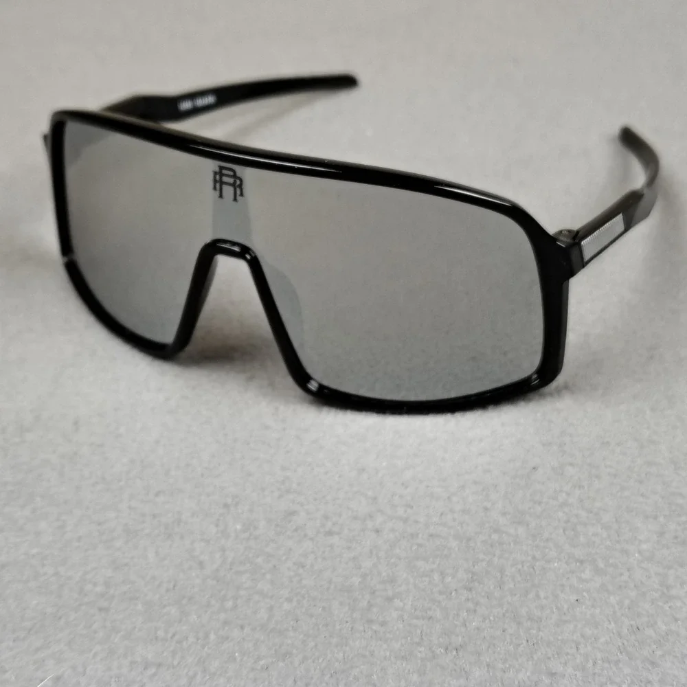 Men Sunglasses Wrap Shield Frame Black Gray Mirror Biker Boating Sutro Style New